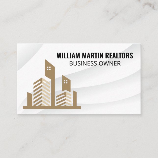Carte De Visite Logo du bâtiment immobilier (Devant)