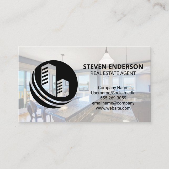 Carte De Visite Logo du bâtiment immobilier | Cuisine moderne (Devant)
