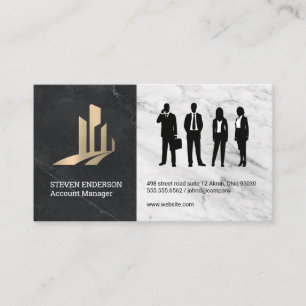 Carte De Visite Logo du bâtiment immobilier Personnes d'affaires