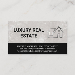 Carte De Visite Logo du bâtiment résidentiel métallique