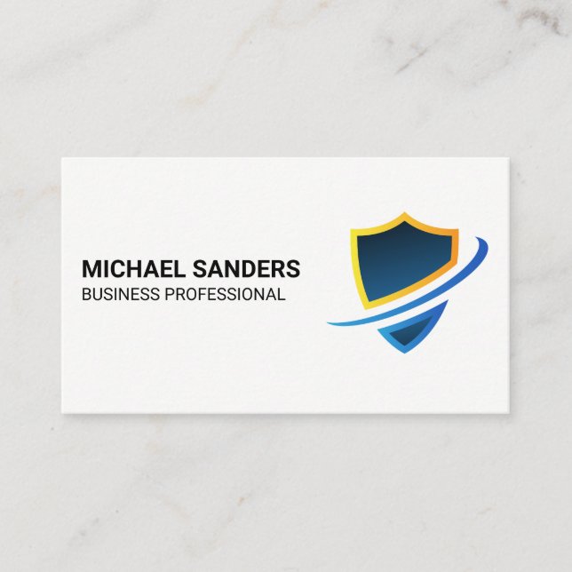 Carte De Visite Logo du bouclier de sécurité (Devant)
