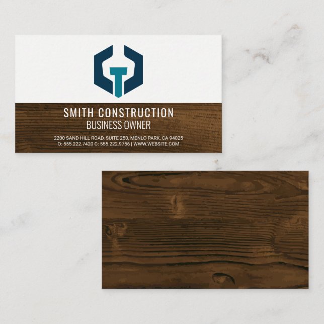 Carte De Visite Logo du boulon à clé | Construction industrielle d (Devant / Derrière)