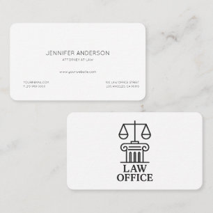 Carte De Visite Logo du bureau du droit élégant   Affaires juridiq