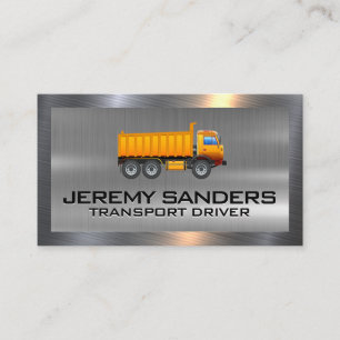 Carte De Visite Logo du camion de vidange de construction   Bordur