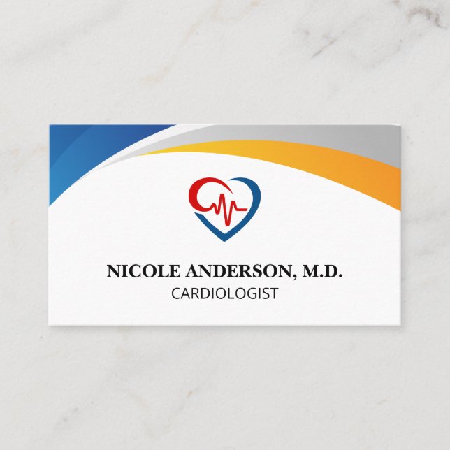 Carte De Visite Logo du cardiologue | MÉDICALE (Devant)