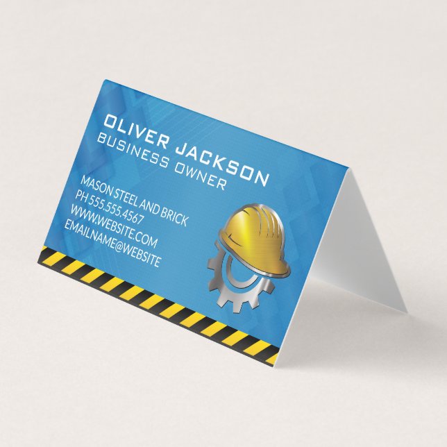 Carte De Visite Logo du Casquette dur de construction | Constructe (Devant)