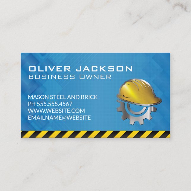 Carte De Visite Logo du Casquette dur de construction | Constructe (Devant)