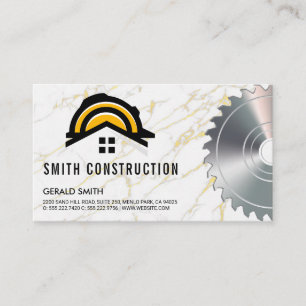 Carte De Visite Logo du Casquette dur de construction scie