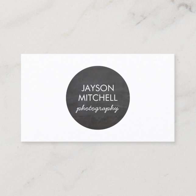 Carte De Visite Logo du cercle de tableau noir pour photographes,  (Devant)