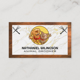 Carte De Visite Logo du chat chien   Ciseaux de toilettage pour an