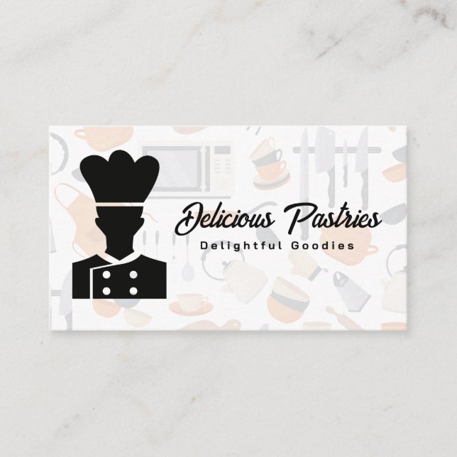 Carte De Visite Logo du chef | Outils de Cuisine | Restauration (Devant)