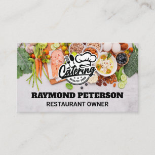 Carte De Visite Logo du chef traiteur Étendre la nourriture