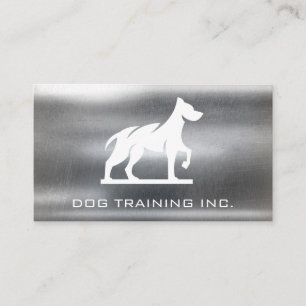 Carte De Visite Logo du chien   Arrière - plan métallique