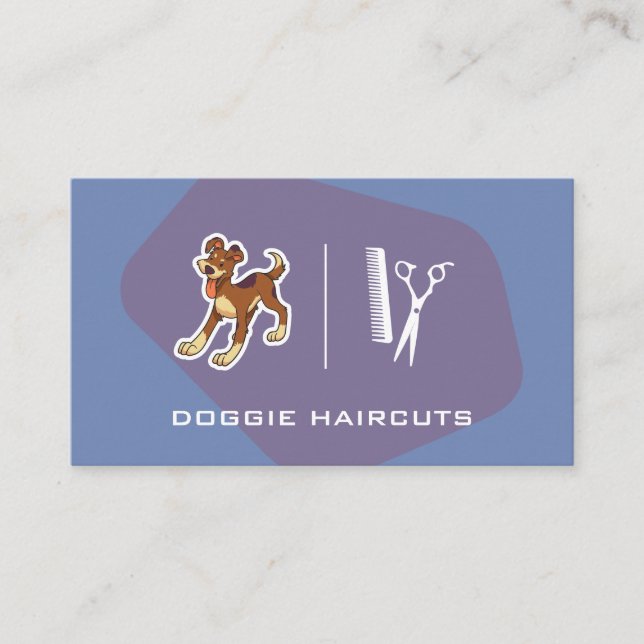 Carte De Visite Logo du chien | Ciseaux | Groomer (Devant)