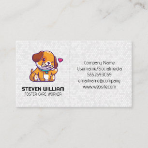 Carte De Visite Logo du chien mignon   Services de protection des 