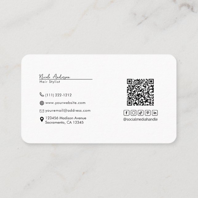 Carte De Visite Logo du code QR de connexion aux médias sociaux (Dos)