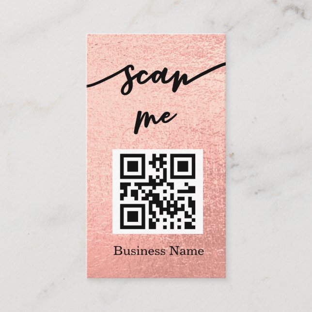 Carte De Visite Logo du code QR Gold du Rose professionnel (Devant)