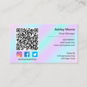 Carte De Visite Logo du code QR Médias sociaux en ligne Boutique