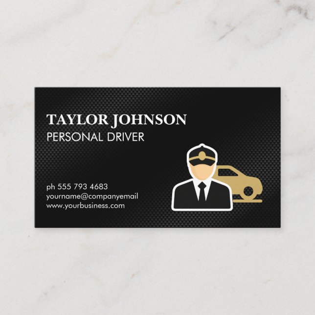 Carte De Visite Logo du conducteur Chauffeur (Devant)
