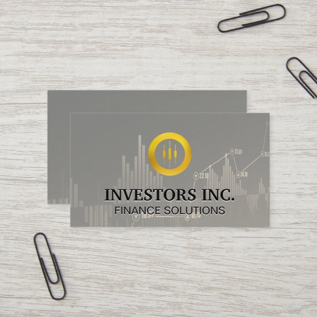 Carte De Visite Logo du courtier en valeurs mobilières | Investiss (Devant/Arrière en situation)