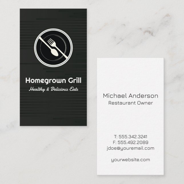 Carte De Visite Logo du diner | Restaurant (Devant / Derrière)