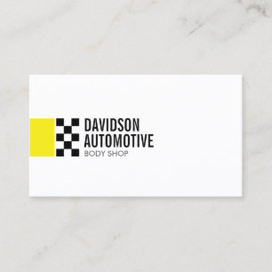 Carte De Visite Logo du drapeau de course moderne dans Yellow II A