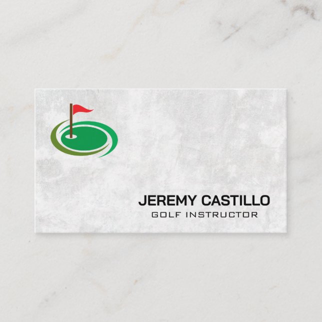 Carte De Visite Logo du drapeau de golf (Devant)