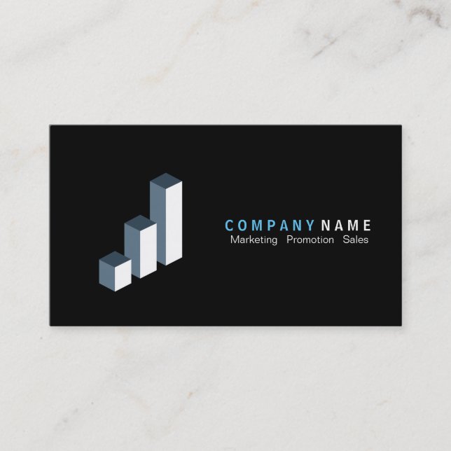 Carte De Visite Logo du graphique à barres (Devant)
