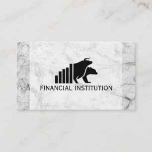 Carte De Visite Logo du graphique à barres d'ours taureaux   Finan