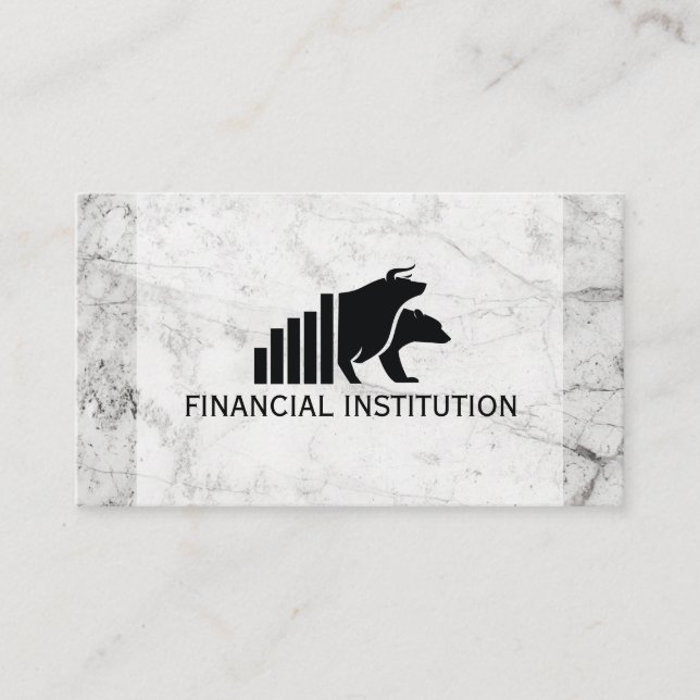 Carte De Visite Logo du graphique à barres d'ours taureaux | Finan (Devant)