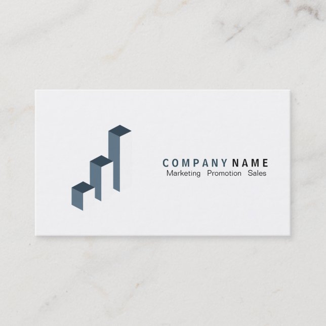 Carte De Visite Logo du graphique à barres (simple) (Devant)