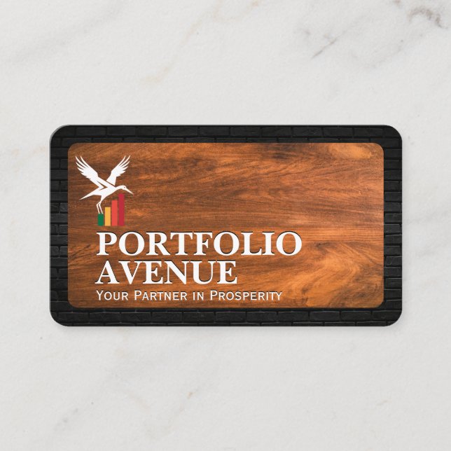 Carte De Visite Logo du graphique de la réserve financière | Bois  (Devant)