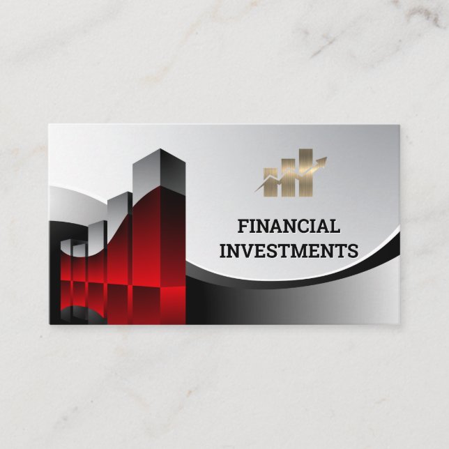 Carte De Visite Logo du graphique financier | Graphique à barres d (Devant)