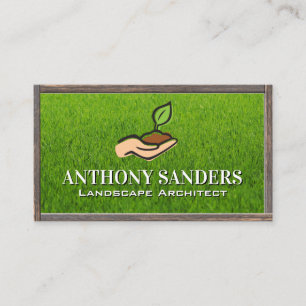 Carte De Visite Logo du jardin paysager   Herbe