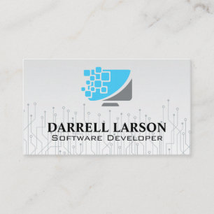 Carte De Visite Logo du logiciel informatique de technologie