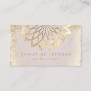 Carte De Visite logo du lotus en feuille d'or FAUX estheticien