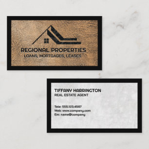Carte De Visite Logo du marqueur   Texture en cuir Brown