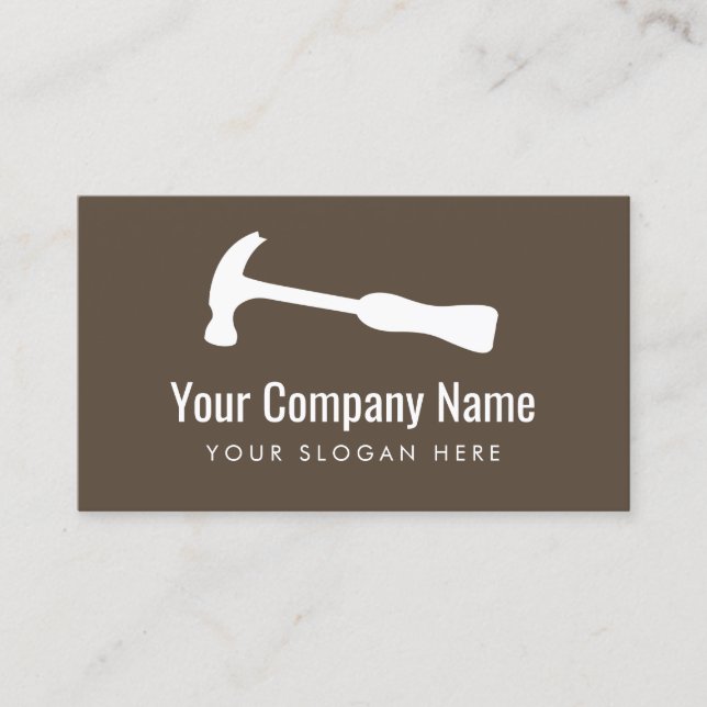 Carte De Visite Logo du marteau de charpentier (Devant)