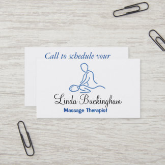 Carte De Visite Logo du massothérapeute en graphisme bleu