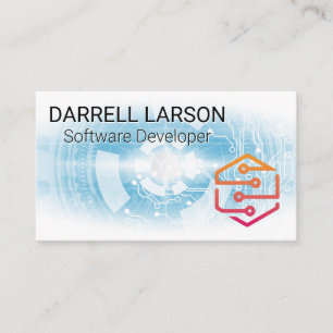 Carte De Visite Logo du matériel informatique de technologie