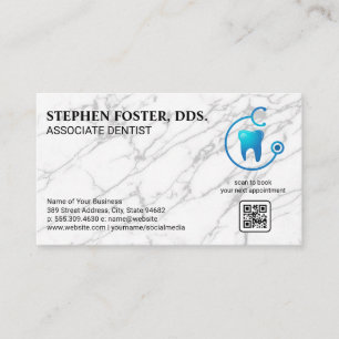 Carte De Visite Logo du médecin dentaire   Dentistère   Code QR