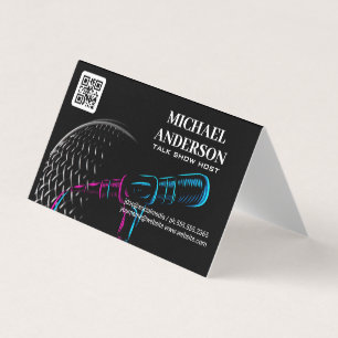 Carte De Visite Logo du microphone Podcast Vlogger