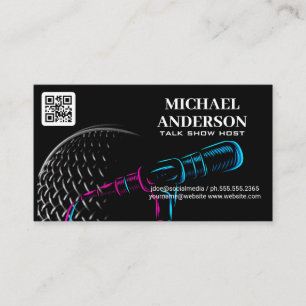 Carte De Visite Logo du microphone Podcast Vlogger