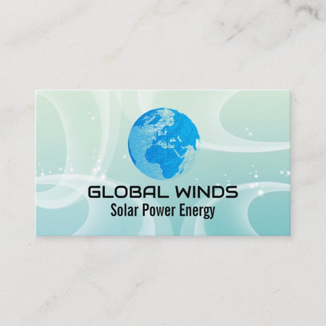 Carte De Visite Logo du monde | Arrière - plan des vents solaires (Devant)