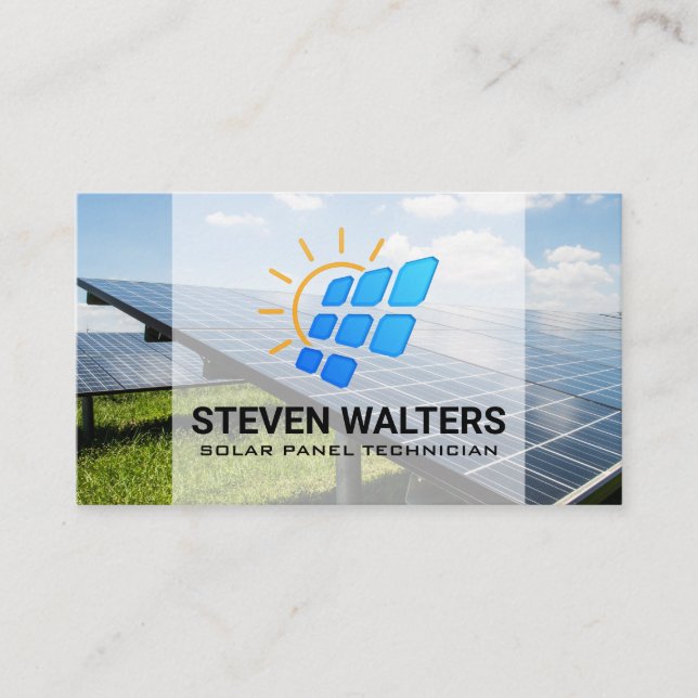 Carte De Visite Logo du panneau solaire moderne | Technologie Eco (Devant)
