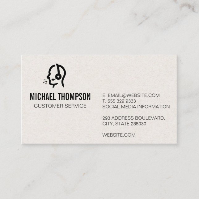 Carte De Visite Logo du représentant du service à la clientèle (Devant)