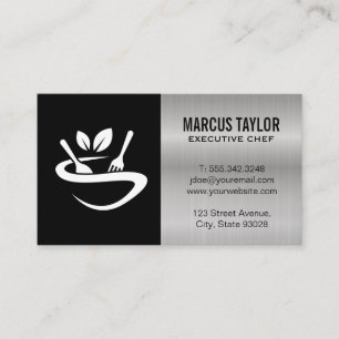 Carte De Visite Logo du restaurant   Metallique