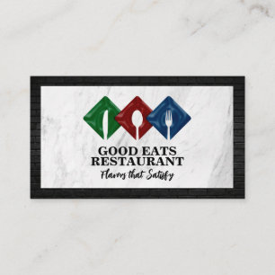 Carte De Visite Logo du restaurant Silverware   Marbre   Brick