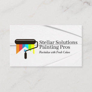 Carte De Visite Logo du rouleau de peinture Entrepreneur général