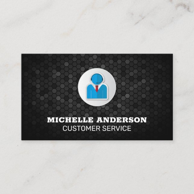 Carte De Visite Logo du service à la clientèle | Entreprise (Devant)